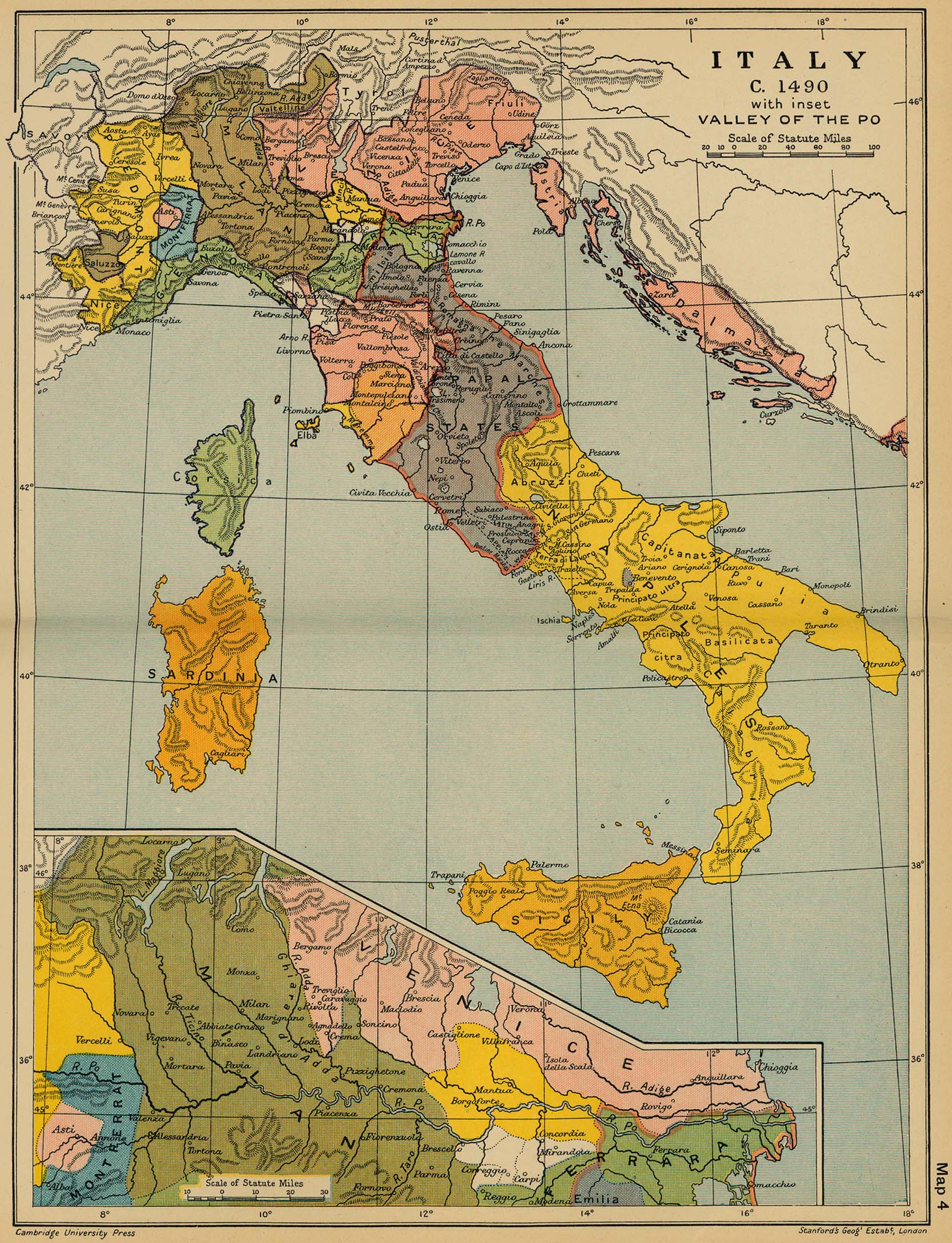 14th Century Map Of Italy - Map