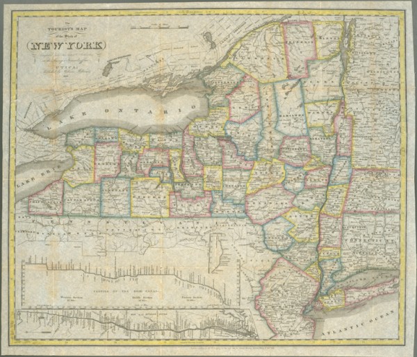 1831 Antique New York State map