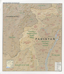 Afghanistan-Pakistan Central Border Area Map