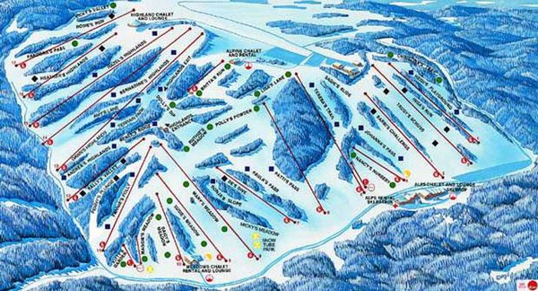  Afton Alps Ski Area, which provides downhill, night, and terrain park 