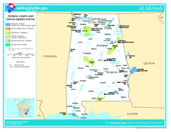 Alabama Federal Lands and Indian Reservations Map