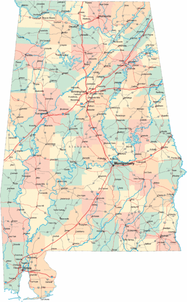 alabama map of cities. Fullsize Alabama Road Map