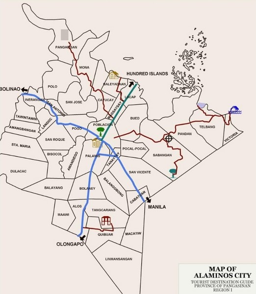 Alaminos City Tourist Map
