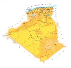 Algeria phydical Map