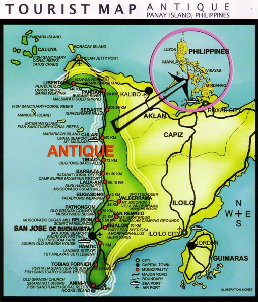 Antique Region Panay Island Map