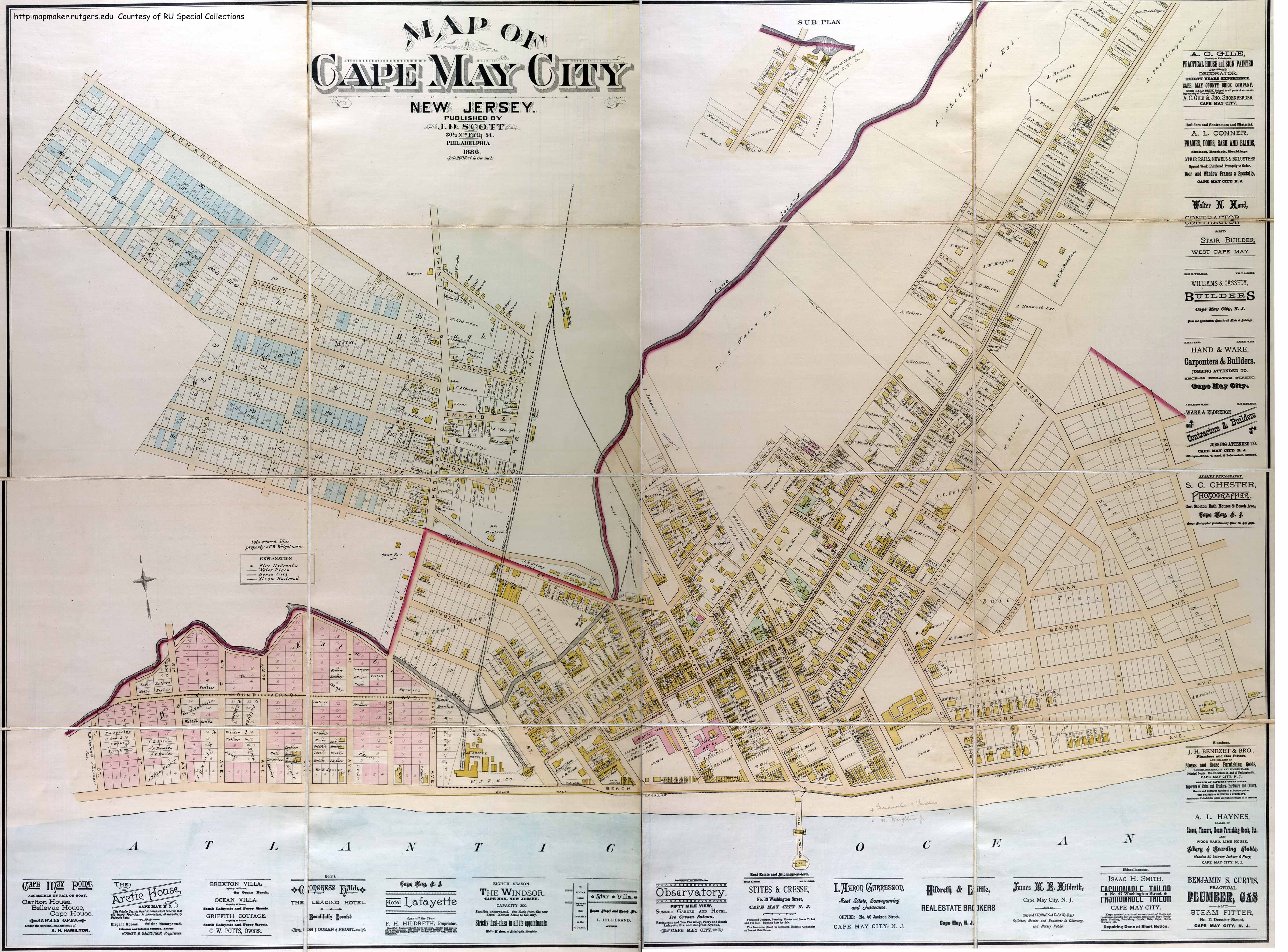 Antique Map Of Cape May From 1886 Cape May New Jersey • Mappery