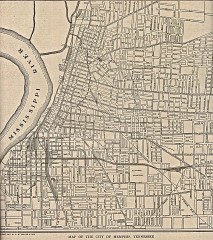 Antique map of Memphis from 1911