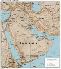 Arabian Peninsula Tourist Map