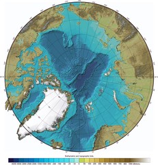 Arctic Ocean Bathymetry Map