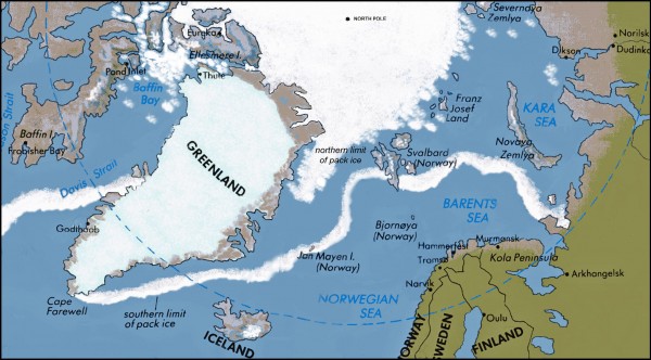 Map Arctic Ocean