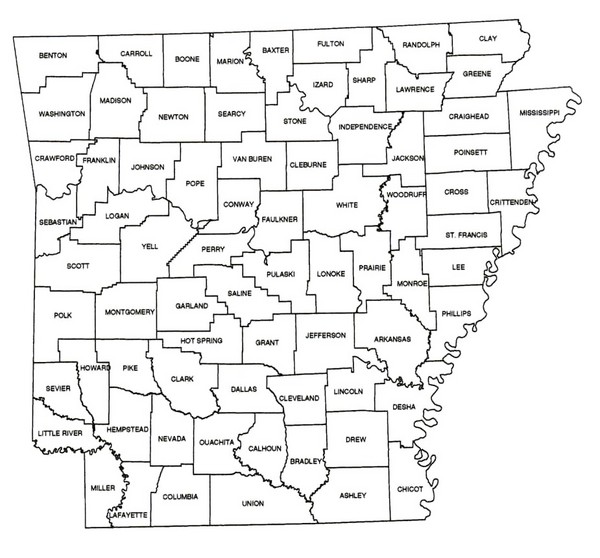 Arkansas Historical County Map