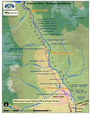 Arkansas River Numbers and Narrows Rafting Map