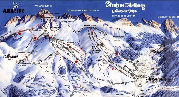 Arlberg – St Anton Ski Trail Map