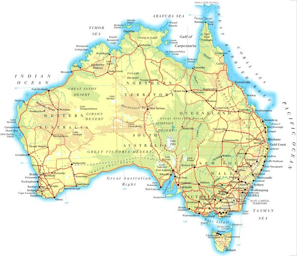 Map Of Australia. Map of Australia