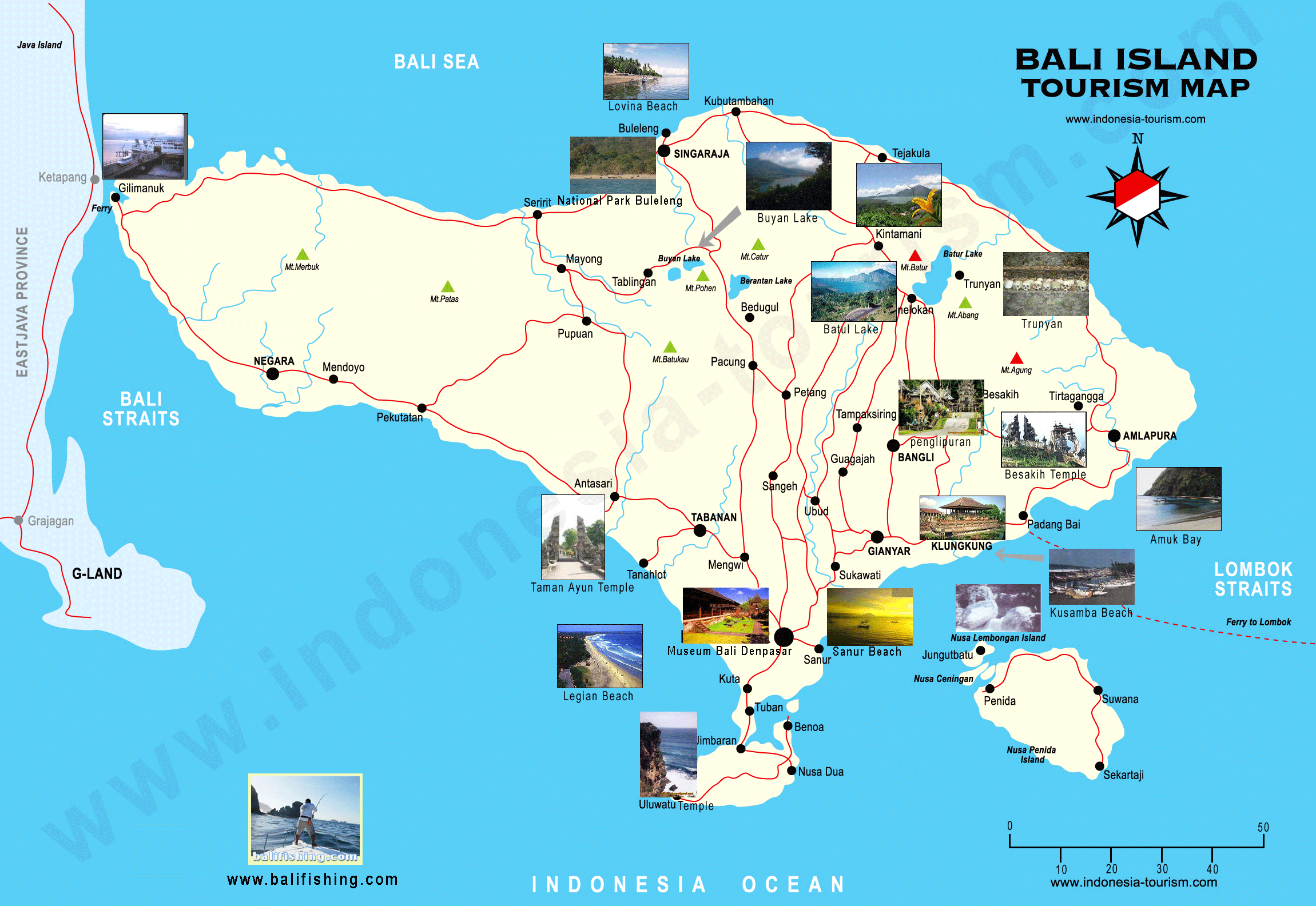 Indonesia Tourism: Bali Island Tourism Map