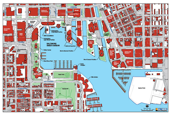 Baltimore Harbor Map Baltimore MD US Mappery