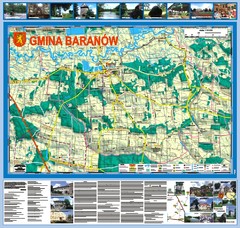 Baranow count wall map, PL Map