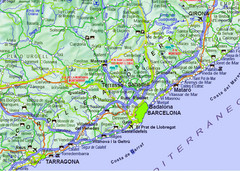 Barcelona Surrounding Area Road Map