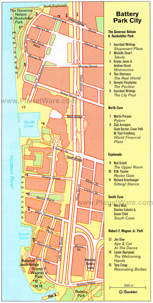 new york city map art. City map of Battery Park City,