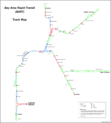 Bay Area Rapid Transit (BART) Track Map