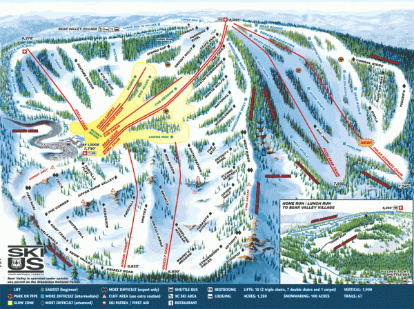 Bear Valley Ski Trail Map