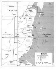 Belize (Political) U.S. Department of State 1990 Map