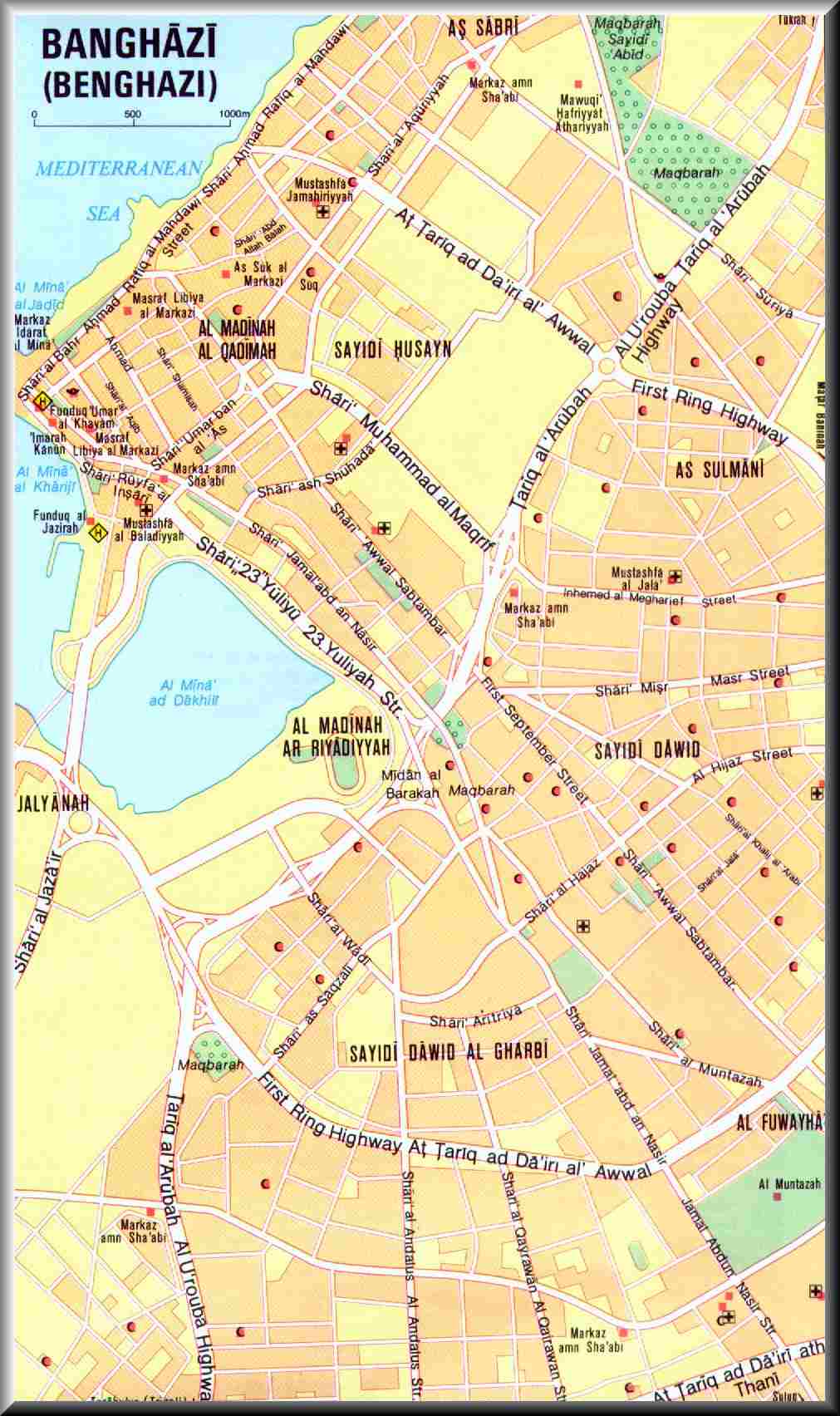 Benghazi City Map - Benghazi • mappery