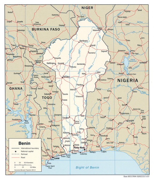 a map of benin. Fullsize Benin Political Map