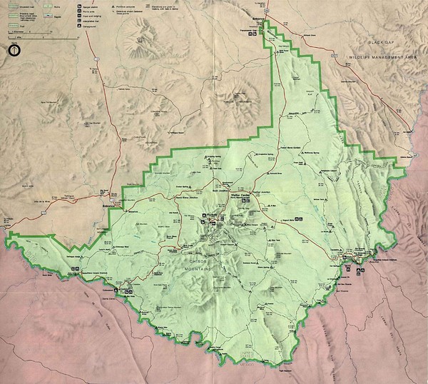 BIG BEND NATIONAL PARK Map - BIG BEND NATIONAL PARK Texas • mappery