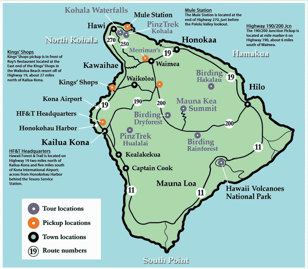 Big Island Hawaii Tourist Map Big Island Hawaii • mappery