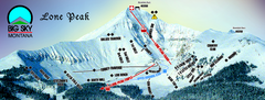 Big Sky Resort Lone Peak Detail Ski Trail Map
