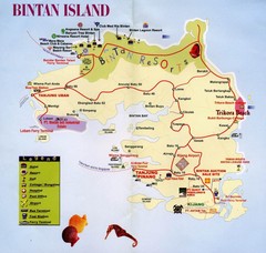 Bintan Island, Indonesia Beach Tourist Map