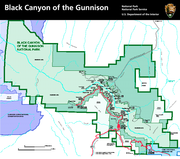 Fullsize Black Canyon of the Gunnison National Park Map