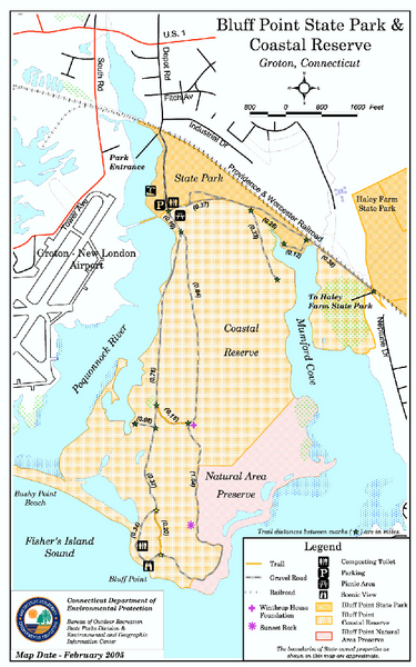 Bluff Point State Park map