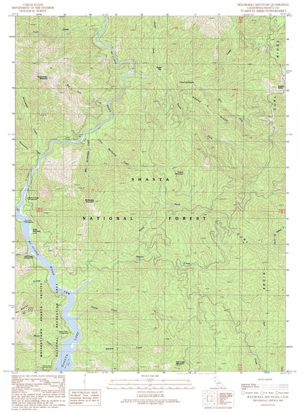 Bollibokka Mountain Quad - Shasta Lake Map