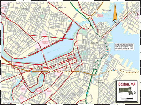 Street map of Boston. Created by TRIPmedia Group, Inc From www.tripinfo.com