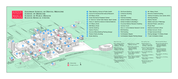 Boston University Medical Campus and Boston Medical Center Map