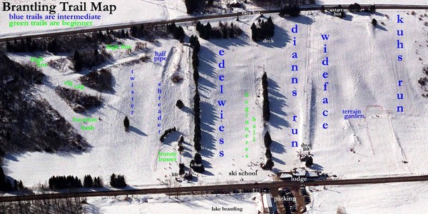 Brantling Ski Slopes Ski Trail Map