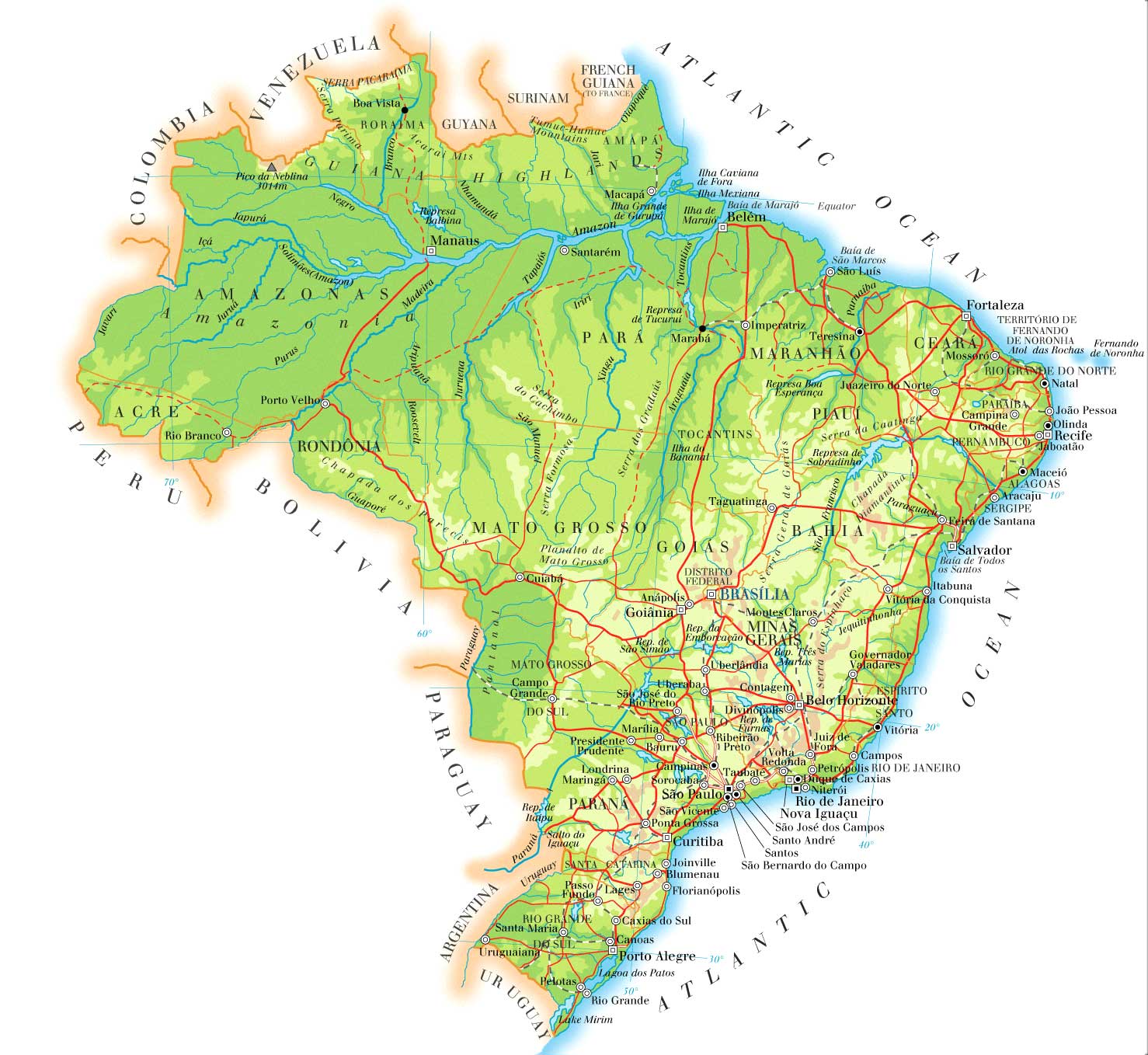 map for brazil
