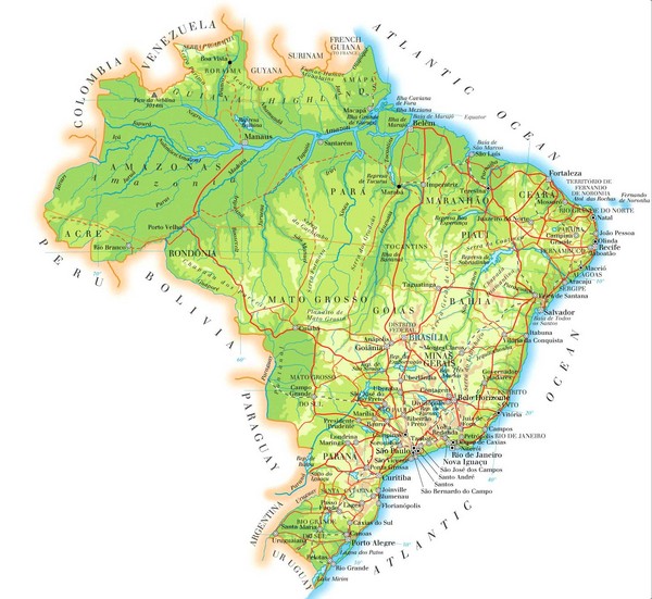 map of brazil. Map of Brazil