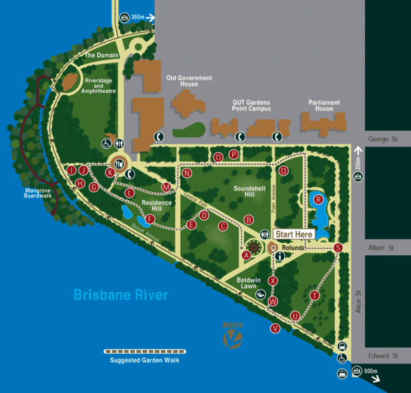 Brisbane City Botanic Gardens Map