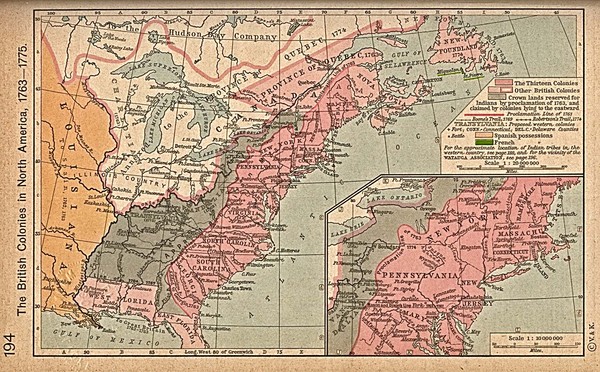 United States Map 1776
