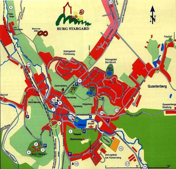 Burg Stargard Tourist Map