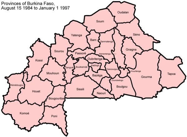 maps of burkina faso. Burkina Faso Provinces Map