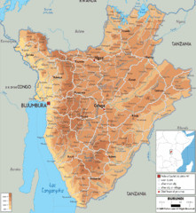 Burundi Physical Map