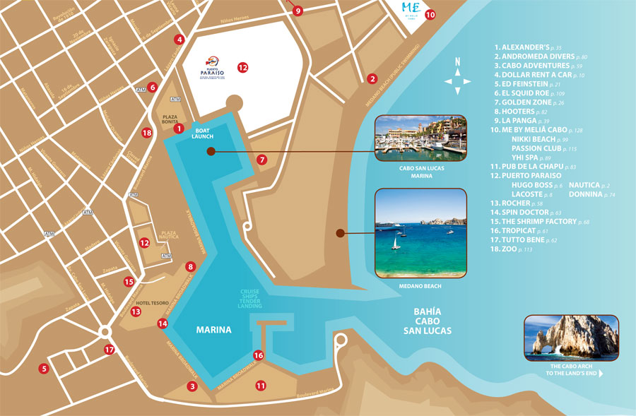 Cabo San Lucas Tourist Map - Cabo San Lucas • mappery