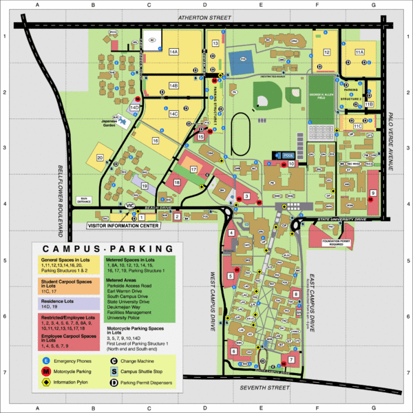 detailed map of usa with states and. Parking and Visitor Map of CSU