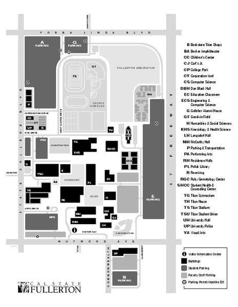 Map Of California. Campus Map of California State