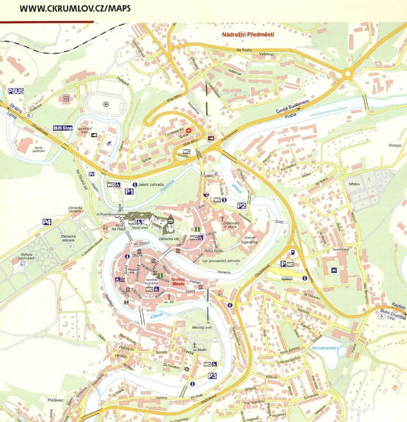 Cesky Krumlov Czech Republic Tourist Map