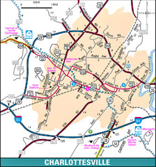 Charlottesville, Virginia City Map
